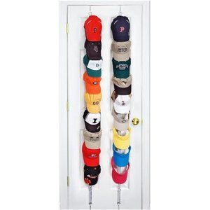 Holds 18 Hats Over-The-Door Rack and Organizer Baseball Cap Rack Hat Rack Strap